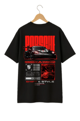 Porsche 911 GT3R T-Shirt premium oversized fit, racing-inspired, and built for car enthusiasts, front and back view – Shift&Style -shiftandstyle.com