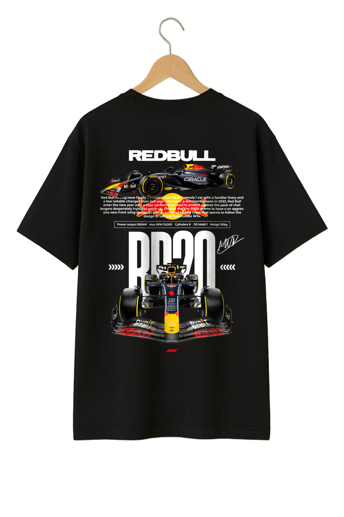 🏎️ Red Bull Racing RB20 Oversized T-Shirt – Dominance in Every Detail